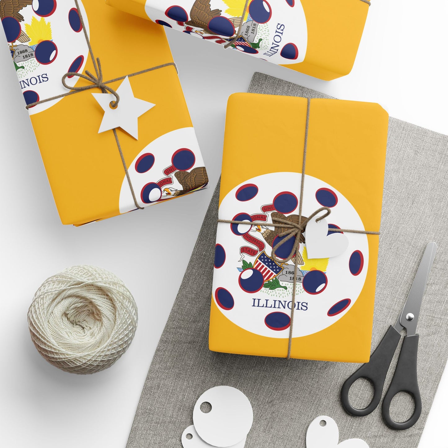 Pickleball Gift Wrap, Illinois State Flag