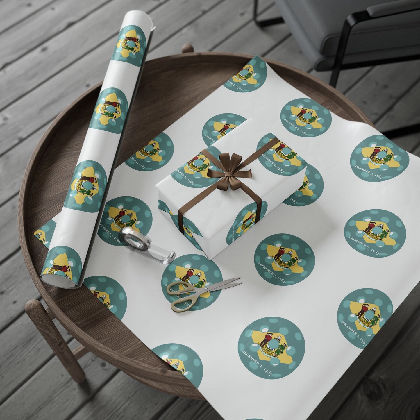 Pickleball Gift Wrap, Delaware State Flag