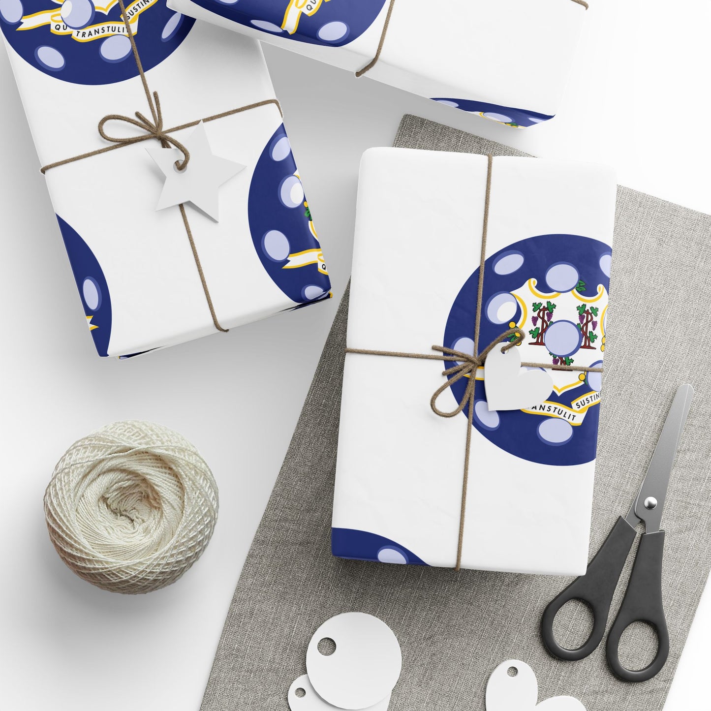 Pickleball Gift Wrap, Connecticut State Flag