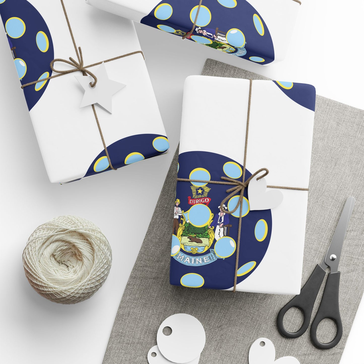 Pickleball Gift Wrap, Maine State Flag