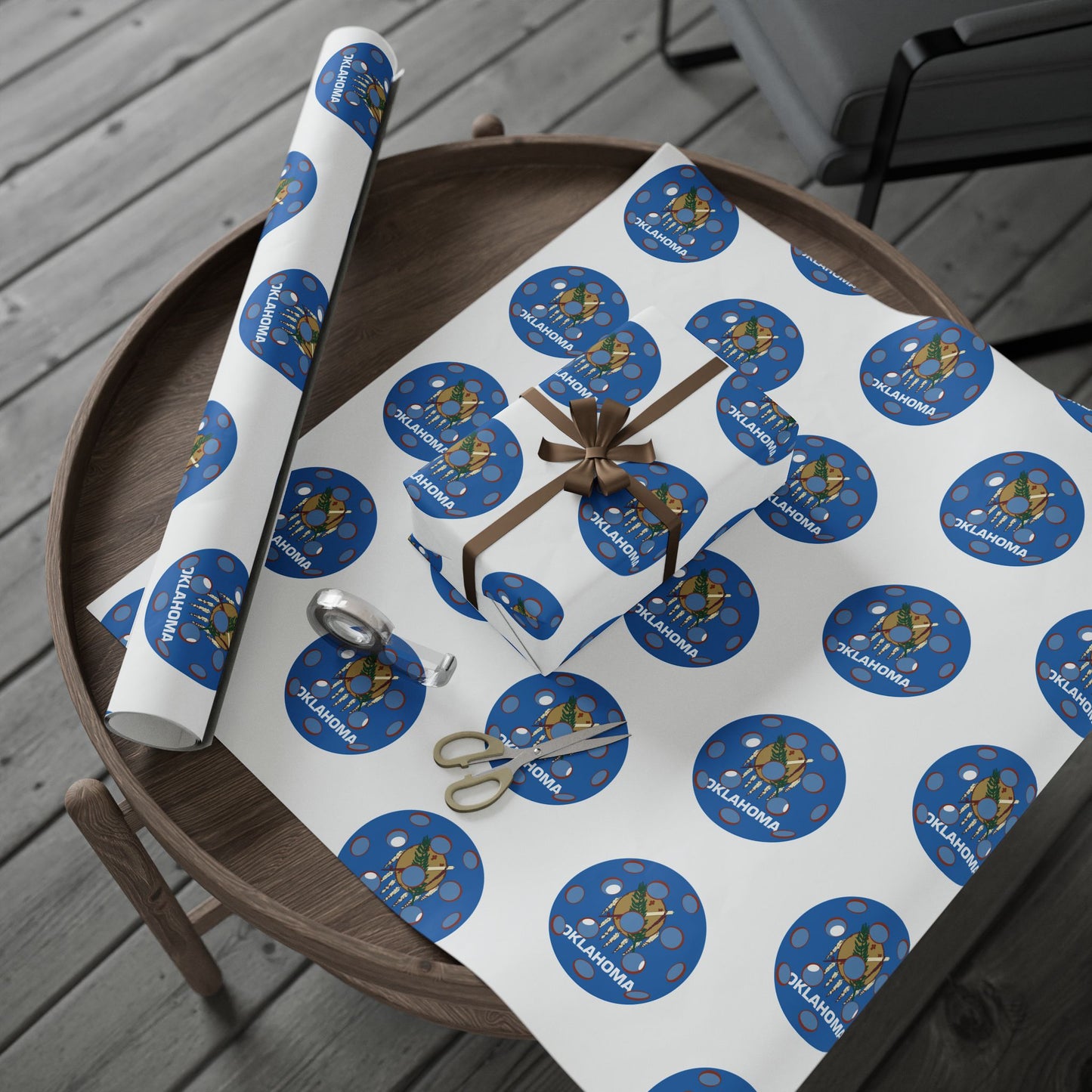 Pickleball Gift Wrap, Oklahoma State Flag