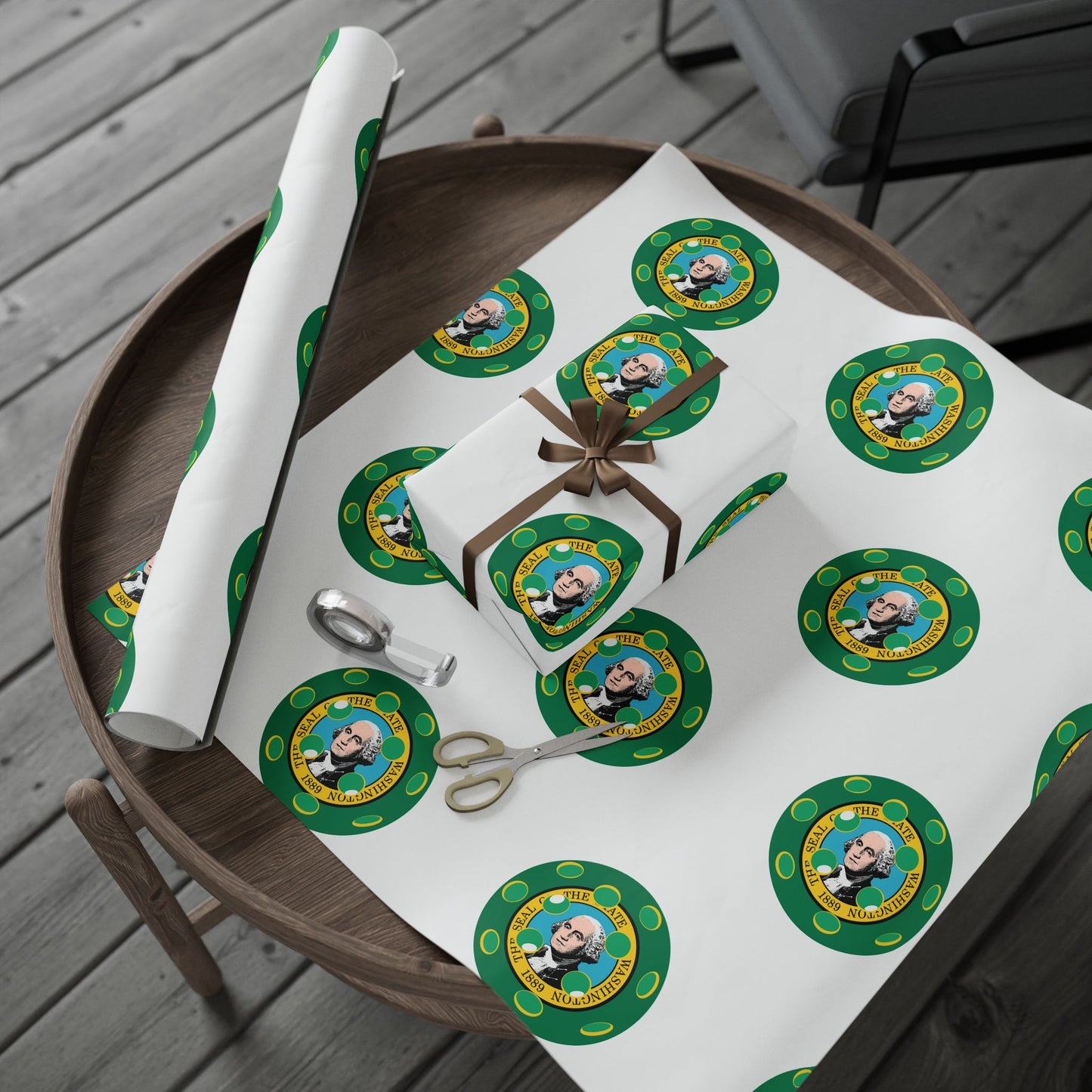 Pickleball Gift Wrap, Washington State Flag