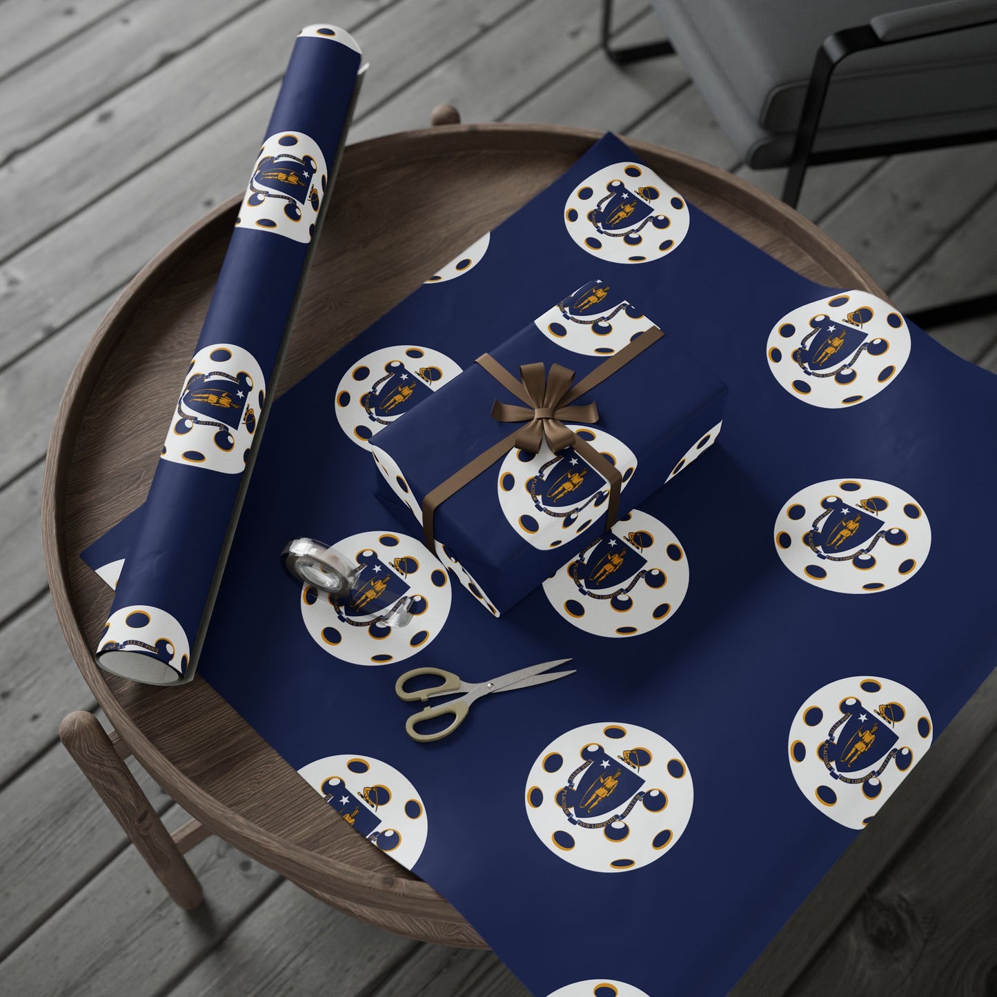 Pickleball Gift Wrap, Massachusetts State Flag
