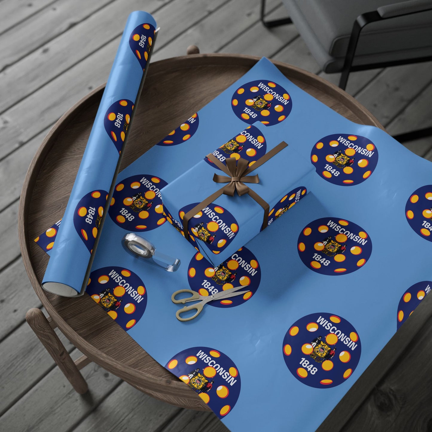 Pickleball Gift Wrap, Wisconsin State Flag