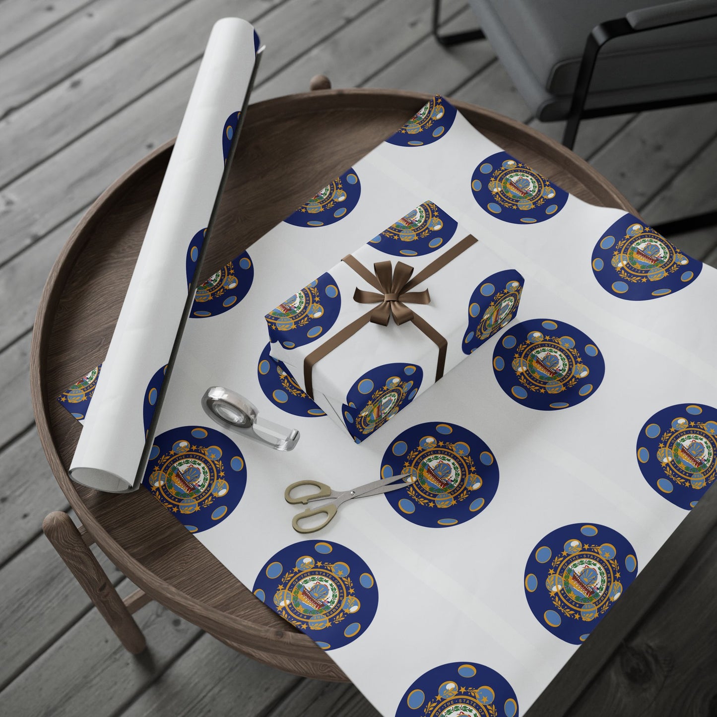 Pickleball Gift Wrap, New Hampshire State Flag