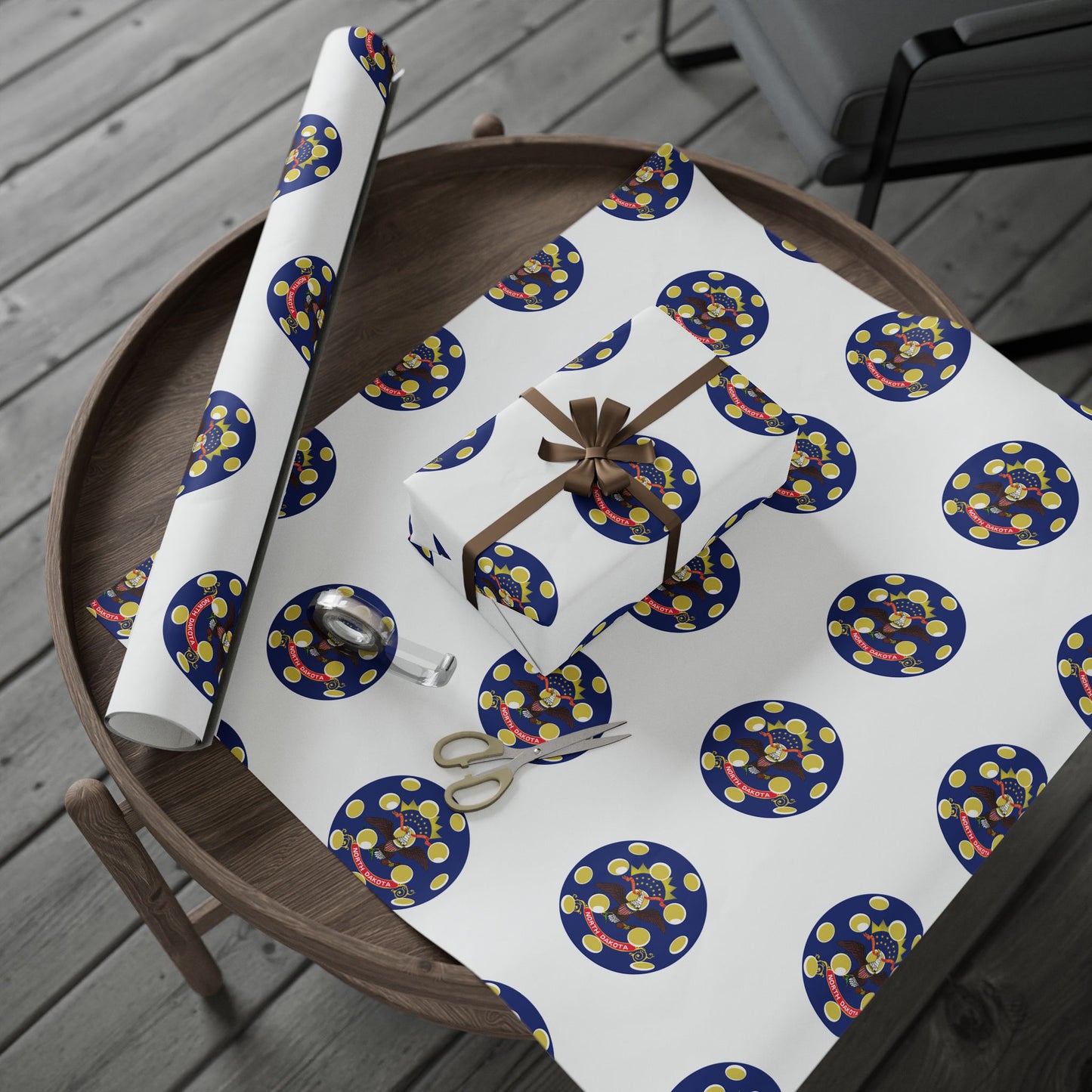 Pickleball Gift Wrap, North Dakota State Flag
