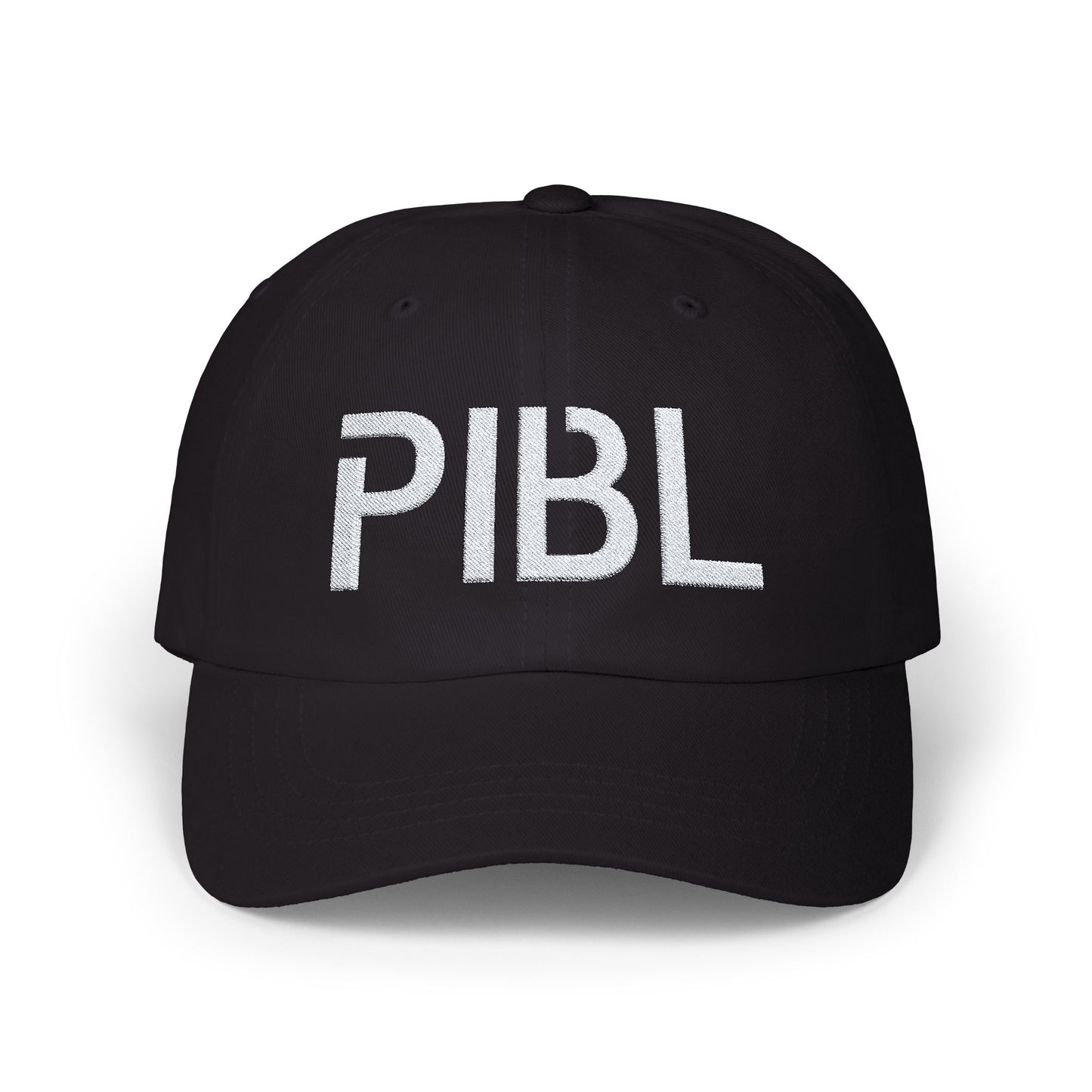 PIBL Classic Cap, Black with White Embroidered Logo
