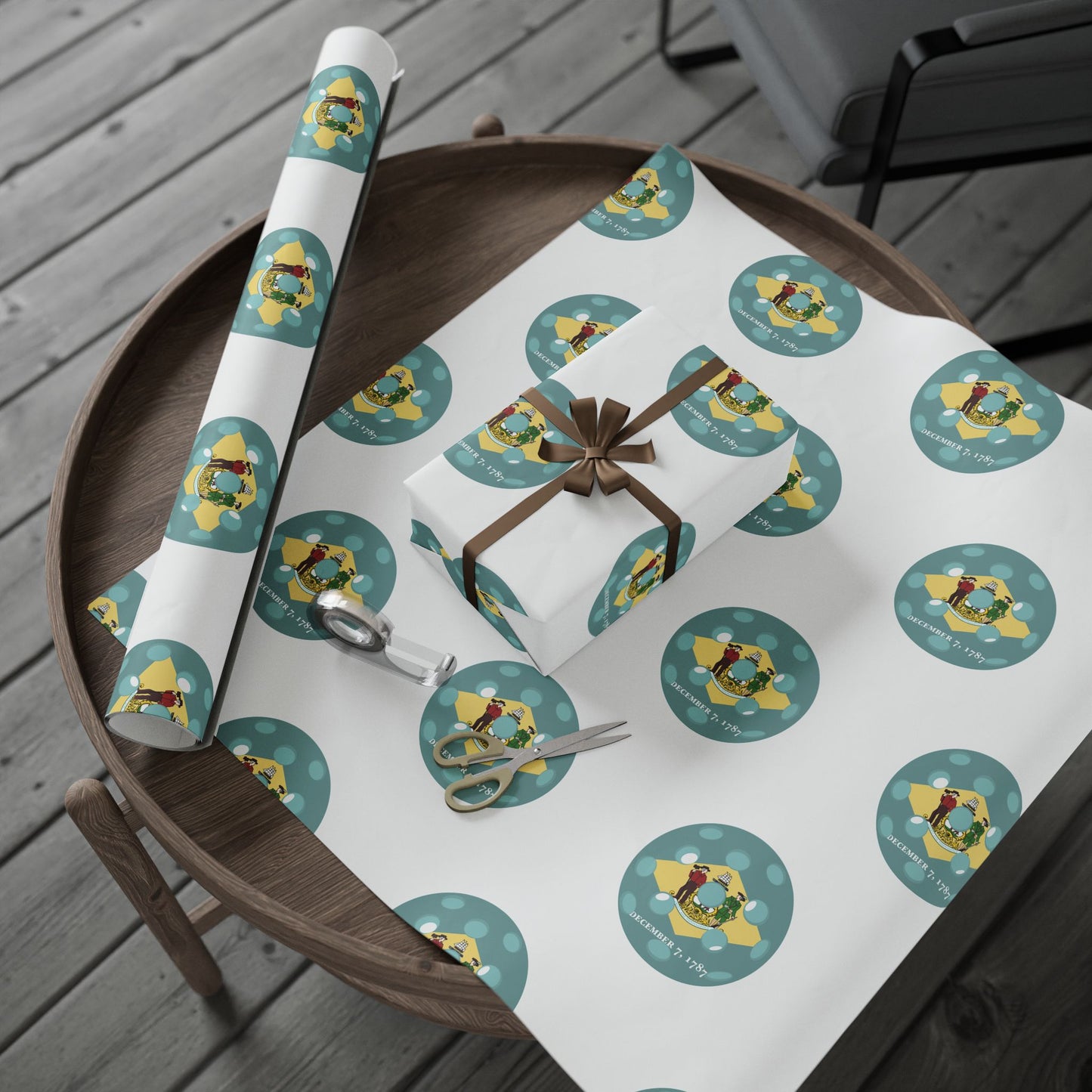Pickleball Gift Wrap, Delaware State Flag