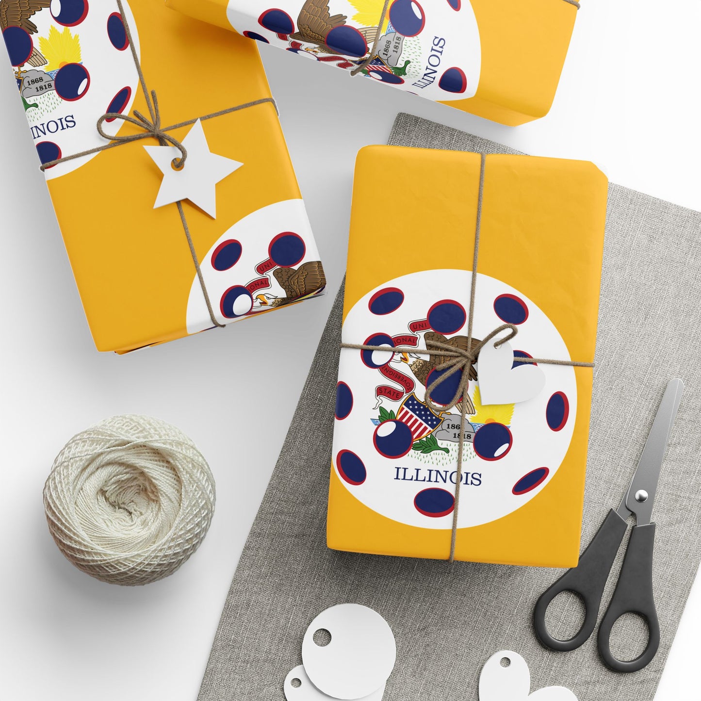 Pickleball Gift Wrap, Illinois State Flag
