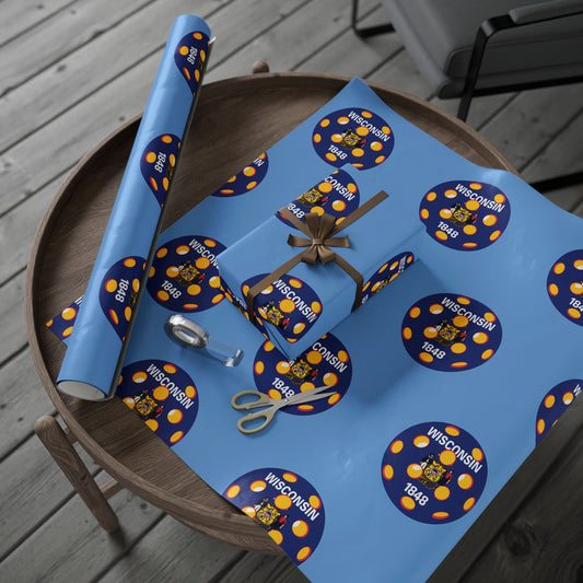 Pickleball Gift Wrap, Wisconsin State Flag