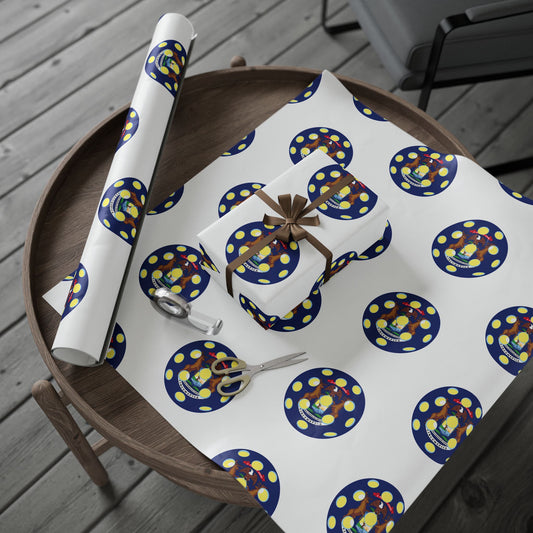 Pickleball Gift Wrap, Michigan State Flag